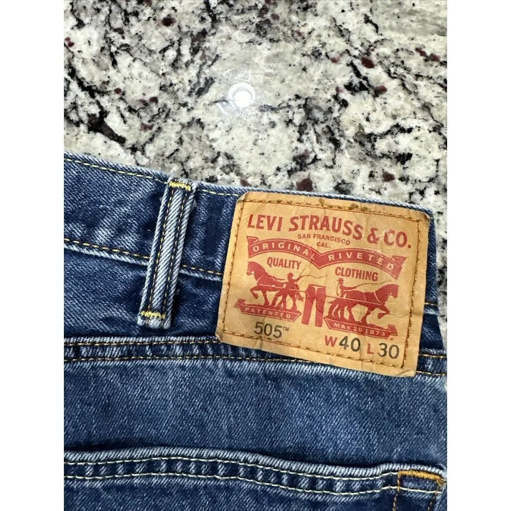 Levi's Men's Straight Jeans Blue Cotton 40x30‎ 505 Original Fit Jeans 2nd